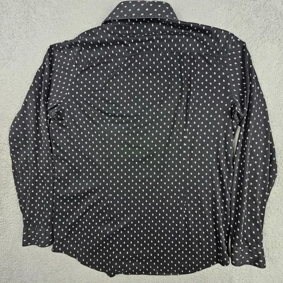 Buttercloth XLT Tall Fit Micro Sailboat Print Shirt Black Flip Cuff Button Up - Picture 2 of 6